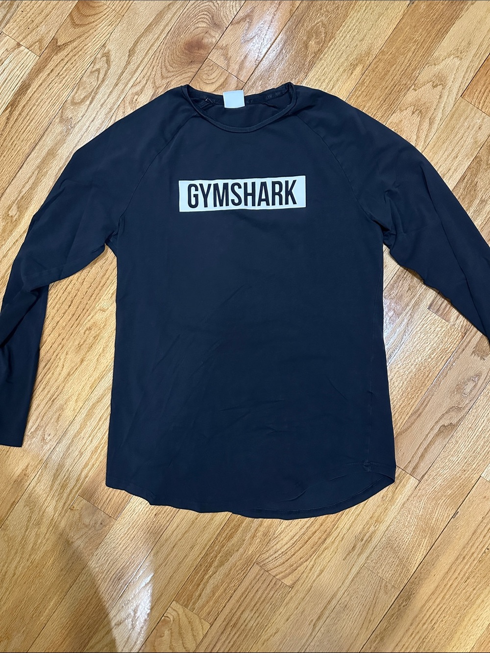 Gymshark Black Long-Sleeve Logo Shirt